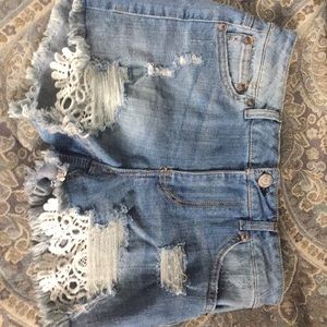 Distressed Jean shorts